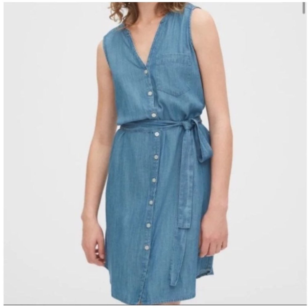Gap Sleeveless Tencel Shirtdress